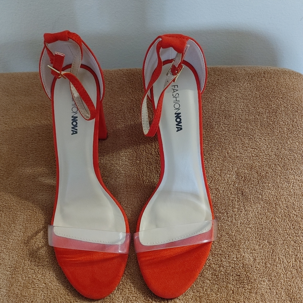 Red Heel Transparent Sandals
